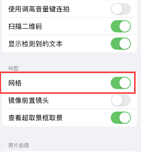 成都苹果手机维修网点分享iPhone如何开启九宫格构图功能 